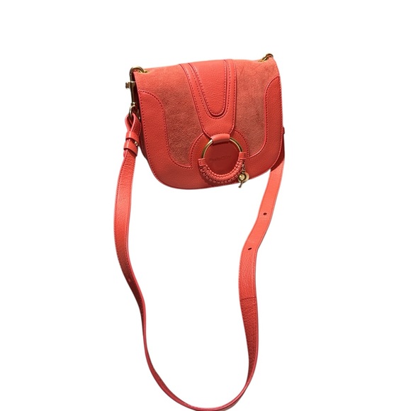 See By Chloe Handbags - See by Chloé Hana Medium Leather & Suede Shoulder Bag - Coral Pink Boho
